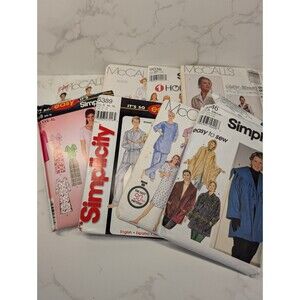 McCall’s Simplicity Women’s Sewing Pattern Lot 8 Uncut Pajamas Vest Pants Jacket